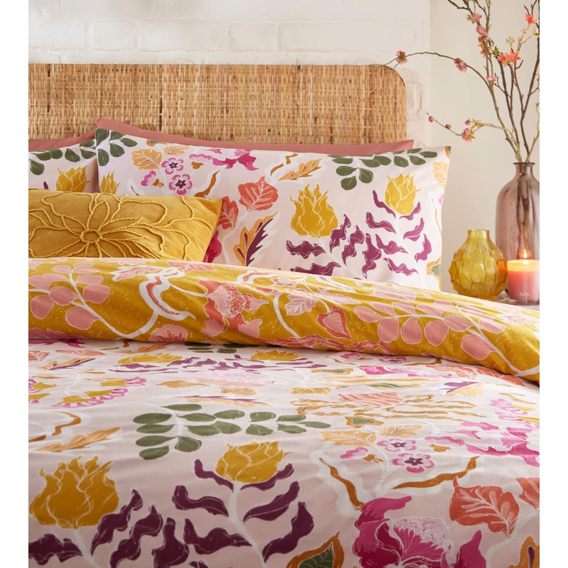 furn. Protea Duvet Cover Set - Single - Pink