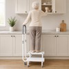 NnsZenith Adjustable Heavy Duty White Color Step Stool with Adjustable