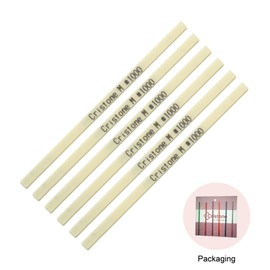 MIRACLE Cristone Ceramic Fiber Stones 6-Pack – 3 15/16" x 5/32" x 1/32", #1000 White – Grinding Polishing Metal Wood Plastic – Compatible with Air, Electric, Ultrasonic Tools, Hand Holders