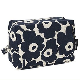 Marimekko 70530-851 Vilya Pouch, Cotton/Dark Blue MINI-UNIKKO VILJA, cotton/dark blue