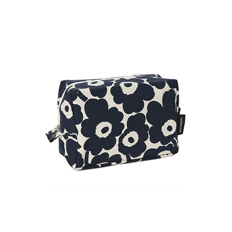 Marimekko 70530-851 Vilya Pouch, Cotton/Dark Blue MINI-UNIKKO VILJA, cotton/dark blue
