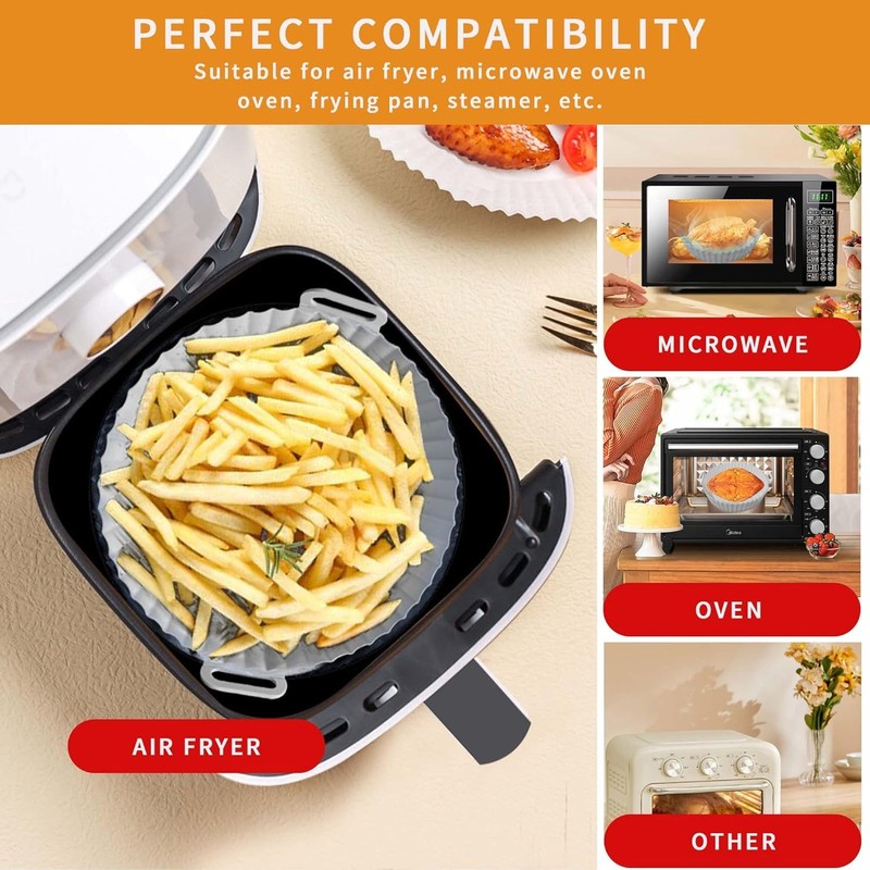 ZENSUKYE Air Fryer Silicona 9Pcs Kit, Silicona para Freidora de