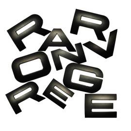 Replacement 3D Raised Front Head ABS Letter Decal Rear Letters Emblem Tailgate Letter Rear Emblem Sports Line Badge Compatible with RxxxE and RxxxR (Matte Black)