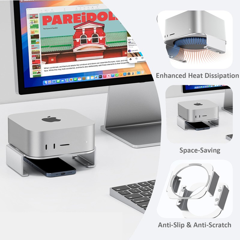 SNANSHI Mac Studio Stand - Aluminum Desktop Stand Designed for