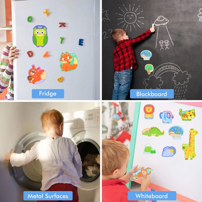 Fridge Magnets for Kids Wild Animal,Cute Vivid Animals Refrigerator Magnets