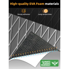 FOCEAN Boat Flooring EVA Foam Boat Decking Marine Mat Non-Slip Self-Adhesive Flooring Sheet for Motorboat Kayak Surfboard Garden Swimming Pools, 94.5''x 15.7'', Grey with White Lines