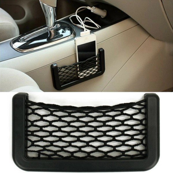 SHENKENUO 2pcs Body Edge Elastic Net Storage Phone Holder Auto