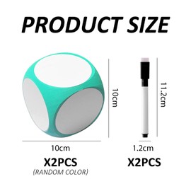 2 Fitness Exercise Dice with 2 Whiteboard Pens, DIY Fun Dice, Portable Gym Accessories, Suitable for Party Games, Family Gatherings, Gyms, Weddings, Birthday Parties and Other Places
