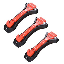 GERUI Pack of 3 Emergency Hammer for Car Emergency Hammer, 2 in 1 Emergency Hammer Car, Car Safety Hammer with Car Window Breaker and Safety Belt Cutter, for Car, Bus