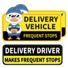 Delivery Driver Magnet for Car, Reflective Caution Frequent Stops Car