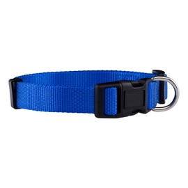 Native Pup Basic Nylon Dog Collar, Adjustable for Small, Medium, Large pet and Puppies Accessories, Cute Colors for Male, Female, boy, Girl, Puppy (Medium, Dark Blue)