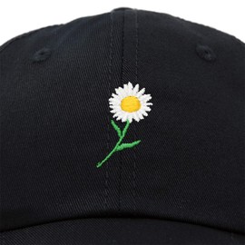 DALIX Daisy - Gorra de béisbol para mujer, diseño floral, Negro, AdjusMesa