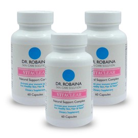 Dr. Robaina VITADERM Vitaclear Complex - Boosts Immune System for Healthy Skin, Hair, and Nails - Recovery and Prevention Support (Pack of 3)