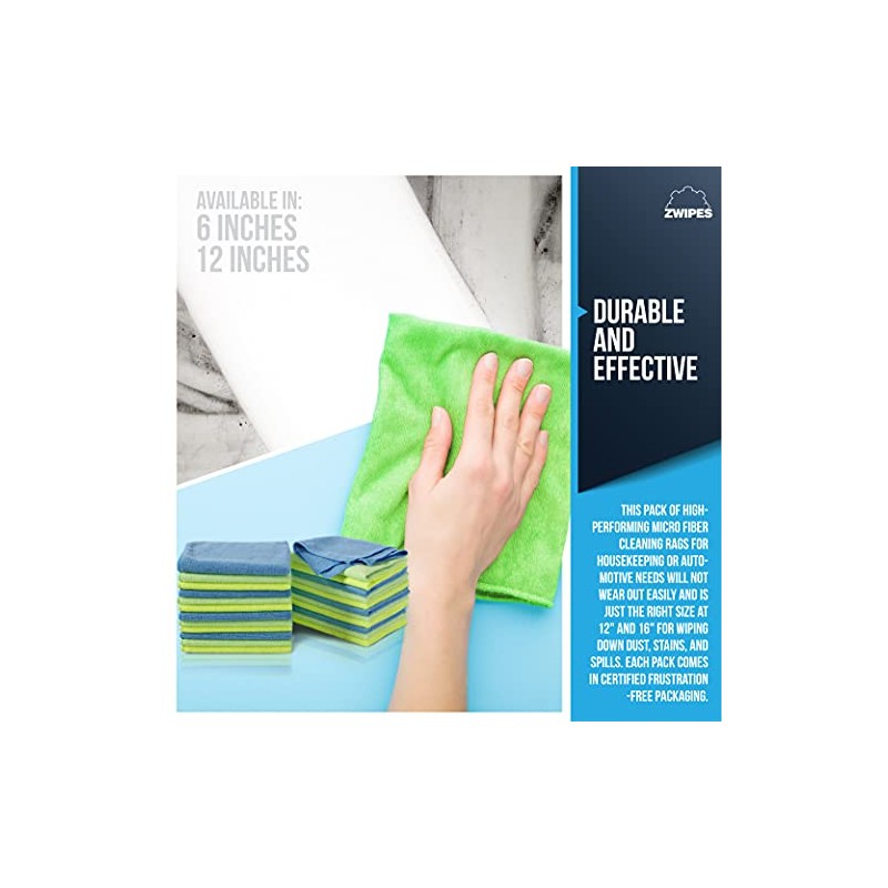 Zwipes Auto Pro Waffle Paño para secar, Paquete de 24