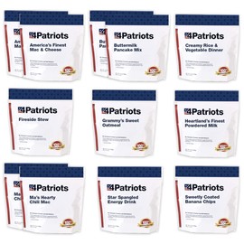 4Patriots Emergency Starter Food Kit - Freeze-Dried Survival Food, Emergency Long Term Food Supply, Designed To Last 25 Years, 88 Servings, 16,480 Cals, Disaster-Resistant Packaging, Packed In USA
