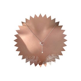 TseenYi Cz Dangle Lariat Y Necklace Silver Long Circle Y Lariat Necklace Long Rhonestone Y Drop Necklace Tiny Crystal Pendant Lariat Necklace Jewelry for Women and Girls
