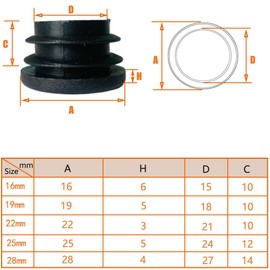 20Pcs Plastic Plug Insert Tubing Post End Caps Chair Leg Floor Protectors Non-Slip Furniture Pads for Hardwood Tile Noise Reduction Scratch Prevention Durable Chair Leg Caps -Round (19MM)