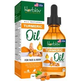 Turmeric Oil – Dark Spot Facial Serum for Face & Body – Natural Skin Brightening Serum & Hyperpigmentation Treatment – Turmeric Glow Serum Cleanses, Fights Acne, Evens Tone, Scars – for All Skin Types