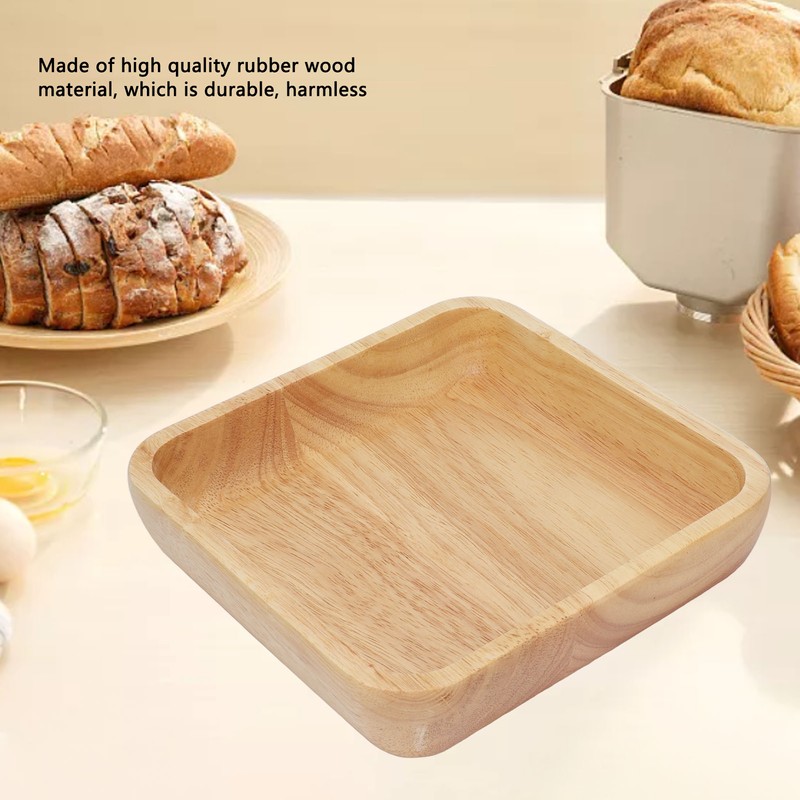 Wood Salad Bowl Square Thicked Simple Food Rice Salad Bowl