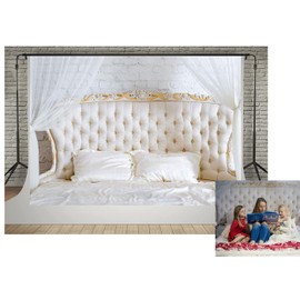 Kate 7x5ft Boudoir Photography Backdrops Elegant Bedroom Headboard Photo Studio Background with Pillows Decoration Baby Shower Newborn Backdrop Shooting Props Soft Fabric