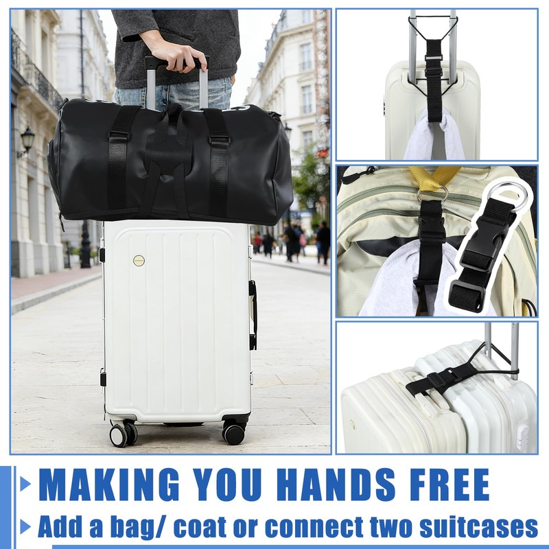 Sadnyy 6 Pack Luggage Straps for Suitcases, Adjustable Travel Belt