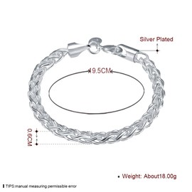 MAIHAO 925 Solid Silver Fashion Jewelry Classic Twine Twist Rope Chain Bracelet Link Bangle Unisex