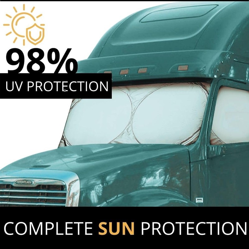 Maro Semi-Truck Sun Shade for Windshield and Side Windows 240T