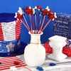 JUNEBRUSHS 4th of July Decorations, 108 Pcs Glitter Puffy Star