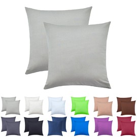 NatureMark Pack of 2 Jersey Cushion Covers, Side Sleeper Pillows, Neck Pillows, Many Sizes and Colours, Oeko-Tex (40 x 40 cm, Silver Grey)