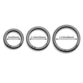 DEVPSISR 4pcs Flat Trigger Spring O Rings,Metal Keychain Ring Round Carabiner Clips for Keyrings Buckle, Bags,Purses(Gunmetal,1 inch)