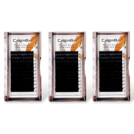 Lash Extension Supplies, 3 Trays 12 Rows Easy Fan Volume Eyelash Extensions, Self Fanning Blooming Faux Mink Individual Lashes, 0.05-C, 9mm-17mm Mix Tray