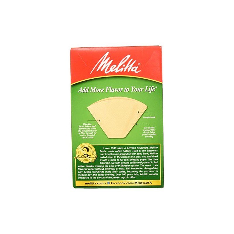Melitta M4 Cone Coffee Filters Natural, 100 Count, Brown