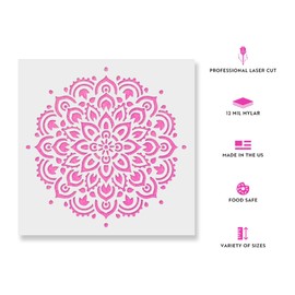 Mandala Art Stencils - Wall & Template, 5-Piece Set