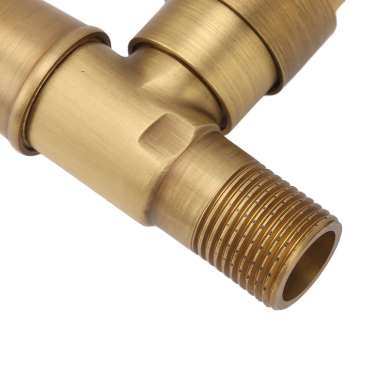 Antique Brass Basin Faucet with Cross Knob Single Handle Faucet
