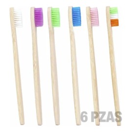 Cepillos De Dientes Biodegradables De Bambú Color 6 CEPILLOS COLORES SURTIDOS                                                                         