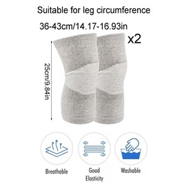 ZHYUAN 2 Pairs of 4 Bamboo Knee Support with Compression, Knee Support for Men and Women, Sports Knee Pads, Compression Bandage Knee, Compression Knee Support for Volleyball, Training, Knee Brace