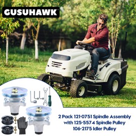 GUSUHAWK 2 Pack 139-3214 Spindle Assembly with 125-5574 Pulley 106-2175 Idler Pulley Replaces Toro 139-3214, 121-0751, 117-7439, 117-7267 for Toro Timecutter SS4225, SS4235, SS4200, 4225 Lawn Tractors