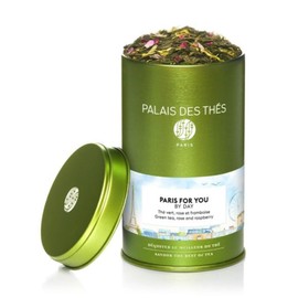 Palais des Thés - Paris For You By Day - Green Tea, Rose & Raspberry - Premium Loose Leaf, Serves 20-25 Cups - 3.5oz Tin