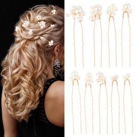 9 Pieces Bridal Pearl Hair Pins for Wedding Party, Pearl Bobby Pins for Women's Hair, Wedding Hairstyles Accessories for Brides Bridesmaid Girls