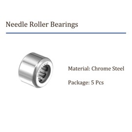 Kozelo Pack of 5 HK081410 Needle Roller Bearings - [8 mm x 14 mm x 10 mm] Open End for Gear Use Chrome Steel Wheels