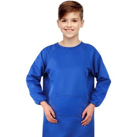 Livdouyu Children's Painting Apron Children 8-12 Years Waterproof Painting Coat Craft Apron with Big Pockets and Sleeves Painting Coat for Crafts