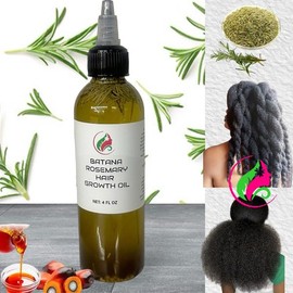 4 OUNCES ROSEMARY BATANA HAIR GROWTH OIL, Long Hair, Thick Hair, Hair growth oil, rosemary oil, tea tree oil, Batana oil, Ayurverdic oil Indian hair growth oil, Herbal Haircare Peppermint oil, Dreadlock oil, Castor oil Natural hair oil  Organic Comfort