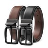 MILORDE Men’s Reversible Leather Belt for Casual Golf Dress Pants