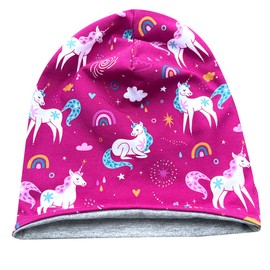 Wollhuhn Eco Beanie for Boys/Girls/Children, Comfortable Soft Long Hat/Beanie Hat/Knitted Hat/Children's Hat, Jersey Lining, for Transitional Periods, (Eco/Organic Fabrics)