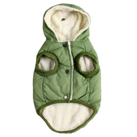 JoyDaog(Warm Fleece+Cotton Lining) Dog Hoodie in Winter,Large Dog Jacket doggie Coats with Hooded(Green XXXL)