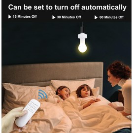 Remote Control Light Socket,Wireless Light Switch Kit with Timer,E26 E27 Bulb Lamp Holder with Remote Control,No Wiring Wall Mounted Controller Switch for Attic,Garage,Stairwell(2 Pack)