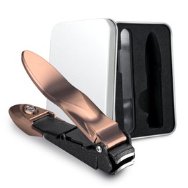 créer Nail Clippers, No Splattering, Nail File Included, Stainless Steel, Storage Case Included (Bronze)