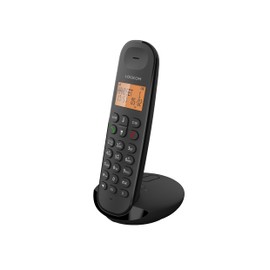 Logicom Iloa 155T Cordless Landline Telephone with Answering Machine - Solo - Analog and DECT Phones - Black