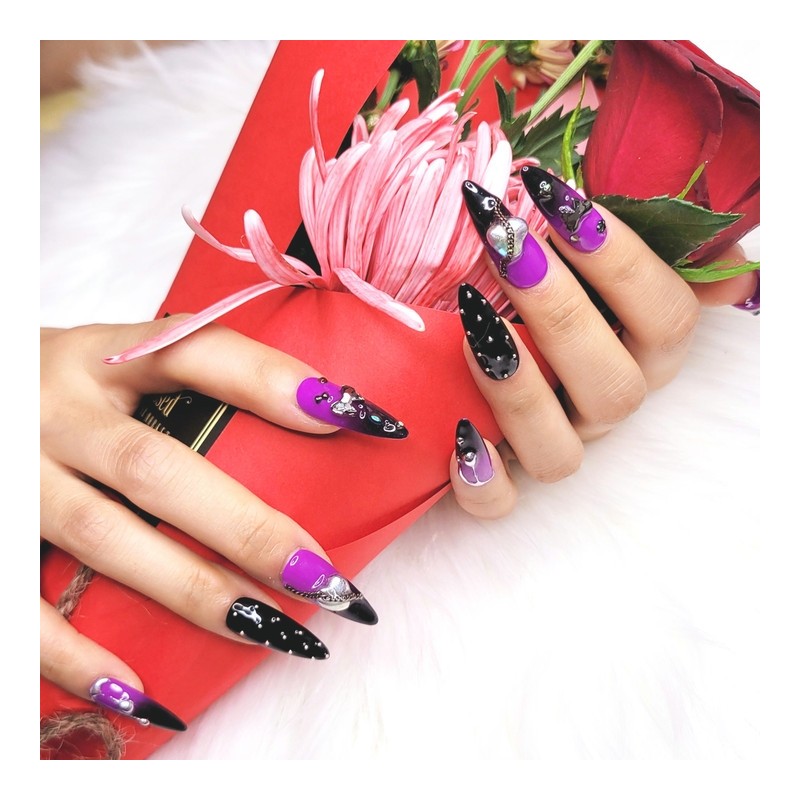 Dark Spider Handmade Nail Tips - Water Drops / 다크