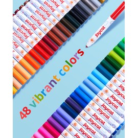 JoyCat 48 Count Washable Markers for Kids, 48 Colors Washable Markers Set with Carrying and Storage Case, Coloring Marker Bulk for Boys Girls, School Classroom Supplies